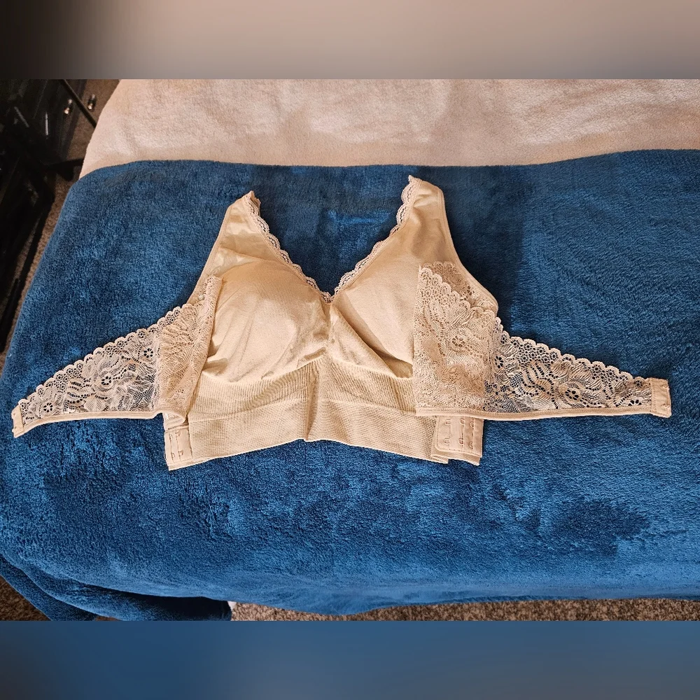 NWOT 2X Comfy Corset Bra Nude - Picture 4 of 7